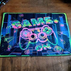 Gaming Area Rug Blacklight UV Reactive